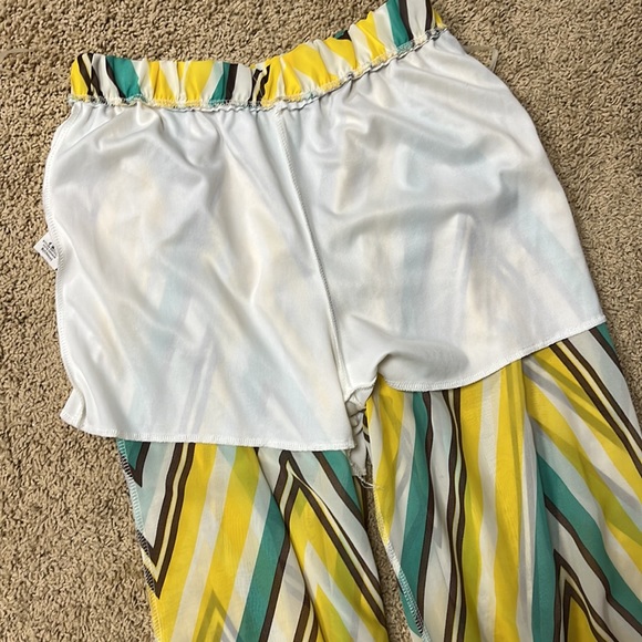 Auditions yellow teal brown cream palazzo pants size S - Picture 3 of 3